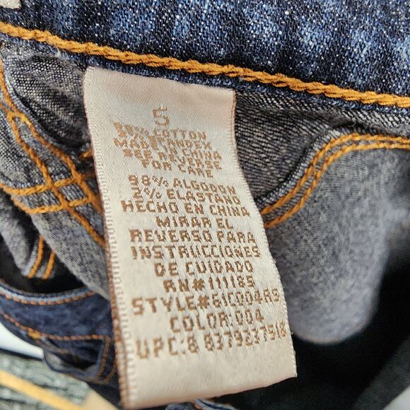 Vintage Y2K Phat Fashion Silver Label Flare Jeans Size 5 28x33 Dark Flat Front - Picture 12 of 12